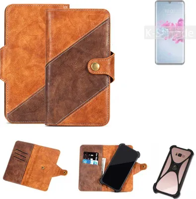 Produktbild von K-S-Trade Handyhülle Schutzhülle Bookstyle Case Wallet-Case kompatibel mit ZTE Axon 11 5G Cover Klapphülle Kantenschutz Smartphone dunkelbraun