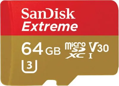 Immagine prodotto di SanDisk Extreme, microSDXC, 64 GB, 64 GB, MicroSDXC, Classe 10, UHS-I, 90 MB/s, 60 MB/s