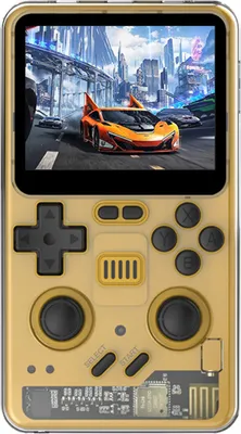 POWKIDDY RGB20Pro Spielkonsole 3.2 Zoll IPS Screen Handheld Spielkonsole Mit 16GB Systemkarte Mit 128GB Spielkarte Linux Systeme Typ-C Aufladung Gelb