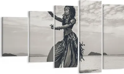 Produktbild von Bild auf Leinwand - Leinwandbild - 5 Teile - Tänzer Folk Oriental - 100x60cm - Wand Bild - Wanddeko - Wandbilder - Leinwanddruck - Bilder - Wanddekoration - Leinwand bilder - Wandbild - EG100x60-4445