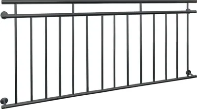 Produktbild von ECD Germany Französischer Balkon, 90x184 cm, mit 14 Füllstäben, Anthrazit matt und rau, Balkongeländer aus pulverbeschichtetem Stahl