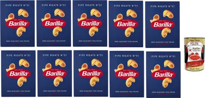Produktbild von 10x Pasta Barilla Pipe Rigate Nr. 91, 100% italienisch Nudeln 500 g pack + Italian Gourmet polpa 400g