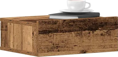 Obrázek produktu pro vidaXL Závěsný noční stolek ve vzhledu rekultivovaného dřeva 40x32x15 cm materiál na bázi dřeva