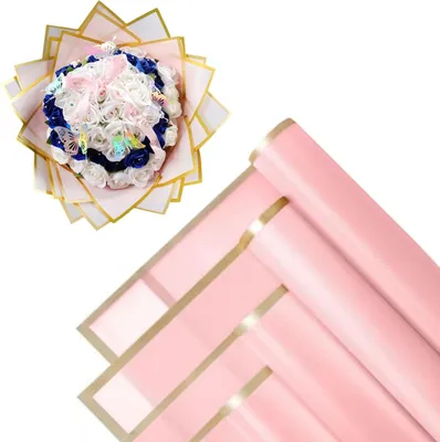 Produktbild von Famanu Geschenkpapier Wasserfest - 20 Bögen Rosa Blumenmuster