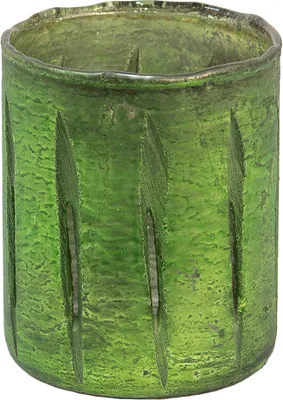 Produktbild von Clayre & Eef Teelichthalter Ø 9x11 cm Grün Glas Rund