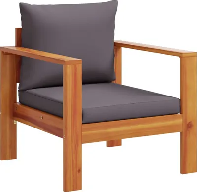 Image de Chaise de jardin avec coussins bois massif d'acacia