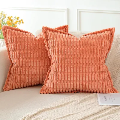 Productafbeelding van Kussensloop, corduroy, 40x40 cm, "Marmelade", set van 2