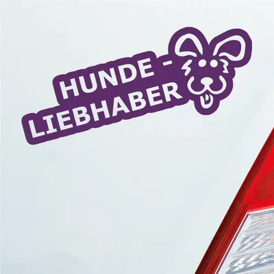 Produktbild von Auto Aufkleber Hundeliebhaber Hund Dog süß Love Liebe 19x9 cm Lila Sticker Heckscheibenaufkleber