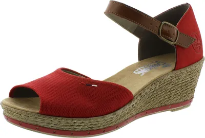 Produktbild von Rieker 60450-33 Damen Schuhe Sandalen Sandaletten Keilabsatz, Größe:39 EU, Farbe:Rot