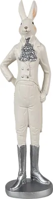 Produktbild von Clayre & Eef Figur Kaninchen 40 cm Weiß Polyresin