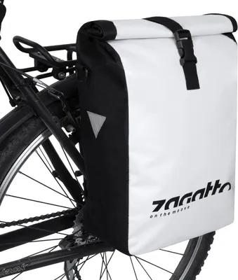 Produktbild von Zagatto Groß Fahrradträger-Seitentasche, weiß "On the Move" ZG736 Fahrradtasche Fahrradträger Tasche Wasserdicht