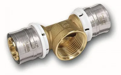 Produktbild von Aluverbund Pressfitting SANHA bleifrei T-Stück Innengewinde 32 x 3 - 1' - 32 x 3 Multikontur DVGW