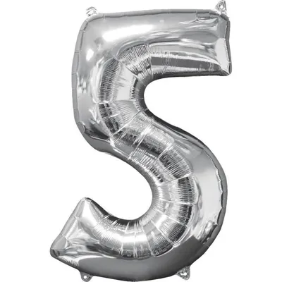 Immagine prodotto di amscan® 3195901 Palloncino in foil XL numero 5 - argento