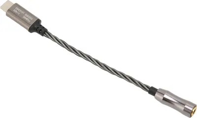 Imagen del producto de Amplificador de auriculares tipo C - Adaptador amplificador de auriculares de 3,5 mm, 15 cm (5,9 pulgadas), color gris frío