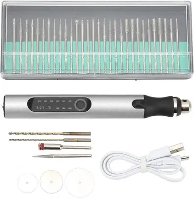 Obrázek produktu pro Mini gravírovací stroj s USB a 3 rychlostmi pro opracování, vrtání, řezání a broušení šperků, skla a kamene.