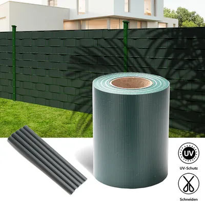 Obrázek produktu pro Jopassy ochranné pásy na soukromí Různé dvojité drátěné pletivo PVC plotová fólie zahradní plot reflexní rameno s klipy 8 rolí á 35m x 19cm zelená