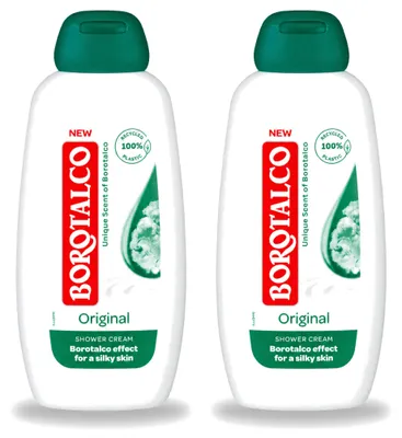 Zdjęcie produktu dla 2 opakowania żelu pod prysznic Borotalco Original, pojemność 250 ml – zestaw ekonomiczny, 2 sztuki