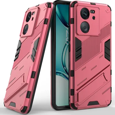Produktbild von Armor Hülle für Xiaomi 13T/13T Pro/Redmi K60 Ultra, Hybrid PC TPU Bumper Stoßfestes Schutzhülle mit Standfunktion Rosa