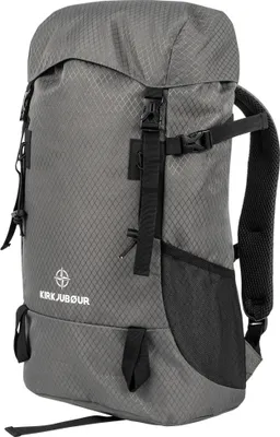 Produktbild von KIRKJUBØUR "Absiko" Outdoor Rucksack | 30L Volumen | Wasserabweisend | Flaschenhalter & Wanderstockhalterung | Reflektoren | grey | KJ-104