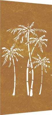 Image de vidaXL Décoration murale de jardin 105x55 cm acier corten design palmier