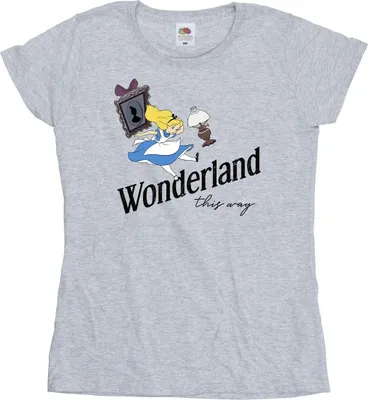 Produktbild von Disney - "Alice In Wonderland This Way" T-Shirt für Damen BI6922 (M) (Grau)