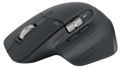 Produktbild von Logitech MX Master 3S, rechts, RF Wireless + Bluetooth, 8000 DPI, Graphit