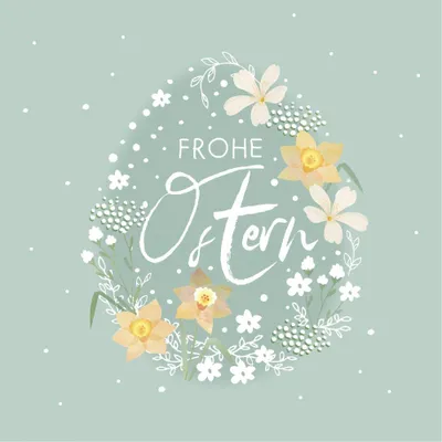 Produktbild von Servietten 33x33 cm - Fröhliche Ostern eukalyptus