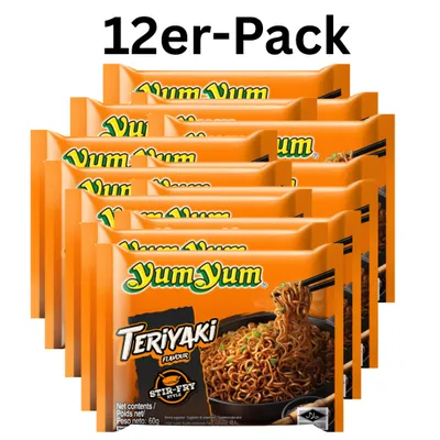 Produktbild von 12er-Pack YumYum Instantnudeln Stir-Fried Teriyaki 60g