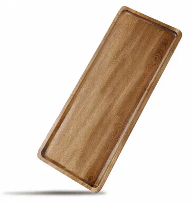 Akazienholz-Serviertabletts, 35,6x14 cm, rechteckig, 3 Stück
