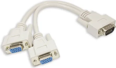 Produktbild von Y-Anschlusskabel S-VGA Stecker an 2x S-VGA Buchse, grau, 0,2m, Good Connections®