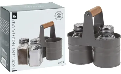 Obrázok produktu pre Koopman Sada na soľ a korenie s kovovým stojanom