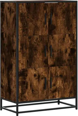 Obrázok produktu pre Vysoká skrinka dymový dub 68x35x106,5 cm kompozitné drevo+kov