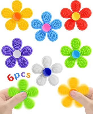 Imagen del producto de Juego de 6 spinners sensoriales de silicona con textura, ideales para niños y adultos