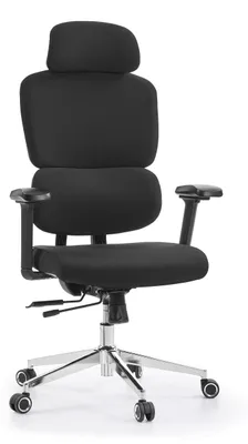 Produktbild von hjh OFFICE Profi Bürostuhl Ergomy F 2 Ergonomischer Schreibtischstuhl mit Armlehnen (höhenverstellbar) Stoff Schwarz Drehstuhl für Büro, Zuhause