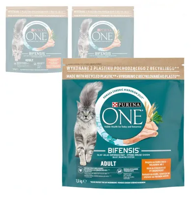 Produktbild von Purina One Bifensis Adult 3x1,5kg Trockenfutter für Katzen mit Huhn