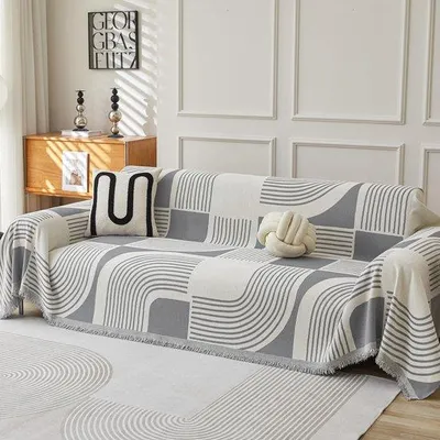 Obrázok produktu pre Unyqoos Elegantný poťah na pohovku zo ženilky 180 x 260 cm – univerzálny, ochrana nábytku, štýl boho