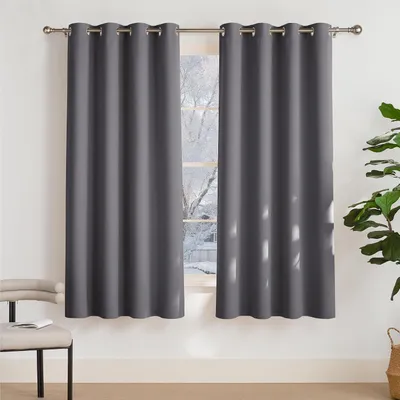 Immagine prodotto di Tende oscuranti grigie con passanti, set di 2 pannelli, 140 x 160 cm