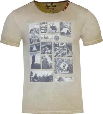 Produktbild von Herren T-Shirt MANUEL mit Alpinem Druck, Rundhalsausschnitt und kurzen Ärmeln