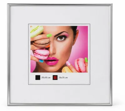Produktbild von Photo Style Kunststoff Bilderrahmen quadratisch Foto Rahmen Picture Frame Collage - Farbe: Silber | Format: 30x30