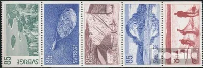 Produktbild von Briefmarken Schweden 1976 Mi 945-949 Fünferstreifen (kompl.Ausg.) postfrisch Angermanland