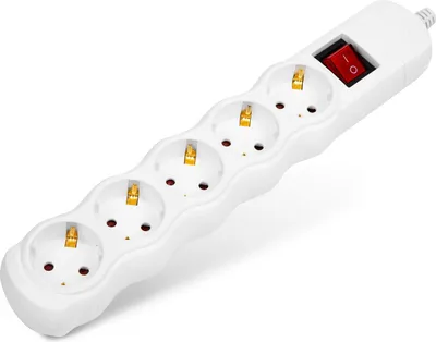 Produktbild von 5-fach Steckdosenleiste – Selbstmontage ohne Kabel – Mit Schalter und Kindersicherung – 250 V - 16 A – Weiß [20226RE]
