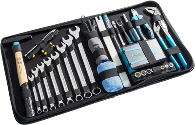 Produktbild von Werkzeug Ledertasche mit Sortiment 1520/64, 1/4" (schwarz, 64-teilig, mit HiPer Umschaltknarre)