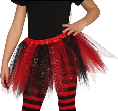 Obrázok produktu pre Tylová sukňa pre deti červená čierna Halloween