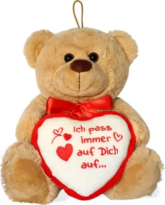 Image de Ours en peluche avec cœur TU ES LE MEILLEUR marron 25 cm