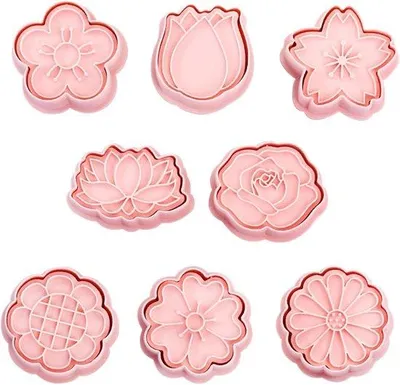 Produktbild von Set aus 8 Ausstechformen für Kinder - Blumen-3D-Keksform