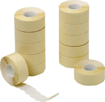 Produktbild von Preisauszeichner-Etiketten 26x16mm 2-zeilig weiß 12 Rollen a 1.200 Etiketten Packung mit 12 Stück