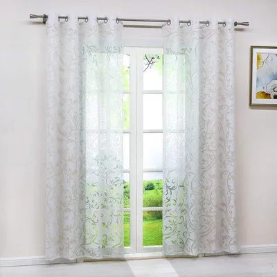 Immagine prodotto di Tenda voile trasparente con occhielli - 1 pezzo - Bianco - 140x145 cm
