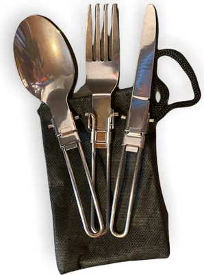 Produktbild von BaKaS Camping Reisebesteck klappbar Outdoor Besteck Besteckset Löffel Gabel Messer