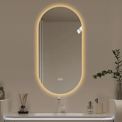 Produktbild von AIORBER LED Badspiegel 60x120 cm Touch Anti-Beschlag dimmbar 3 Lichtfarben Wandspiegel Badezimmerspiegel Smart Spiegel Silber