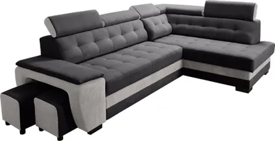 Produktbild von Robin Grand Ecksofa mit Schlaffunktion Bettkasten Kopfstützen 277x180x86 Silber Rechst
